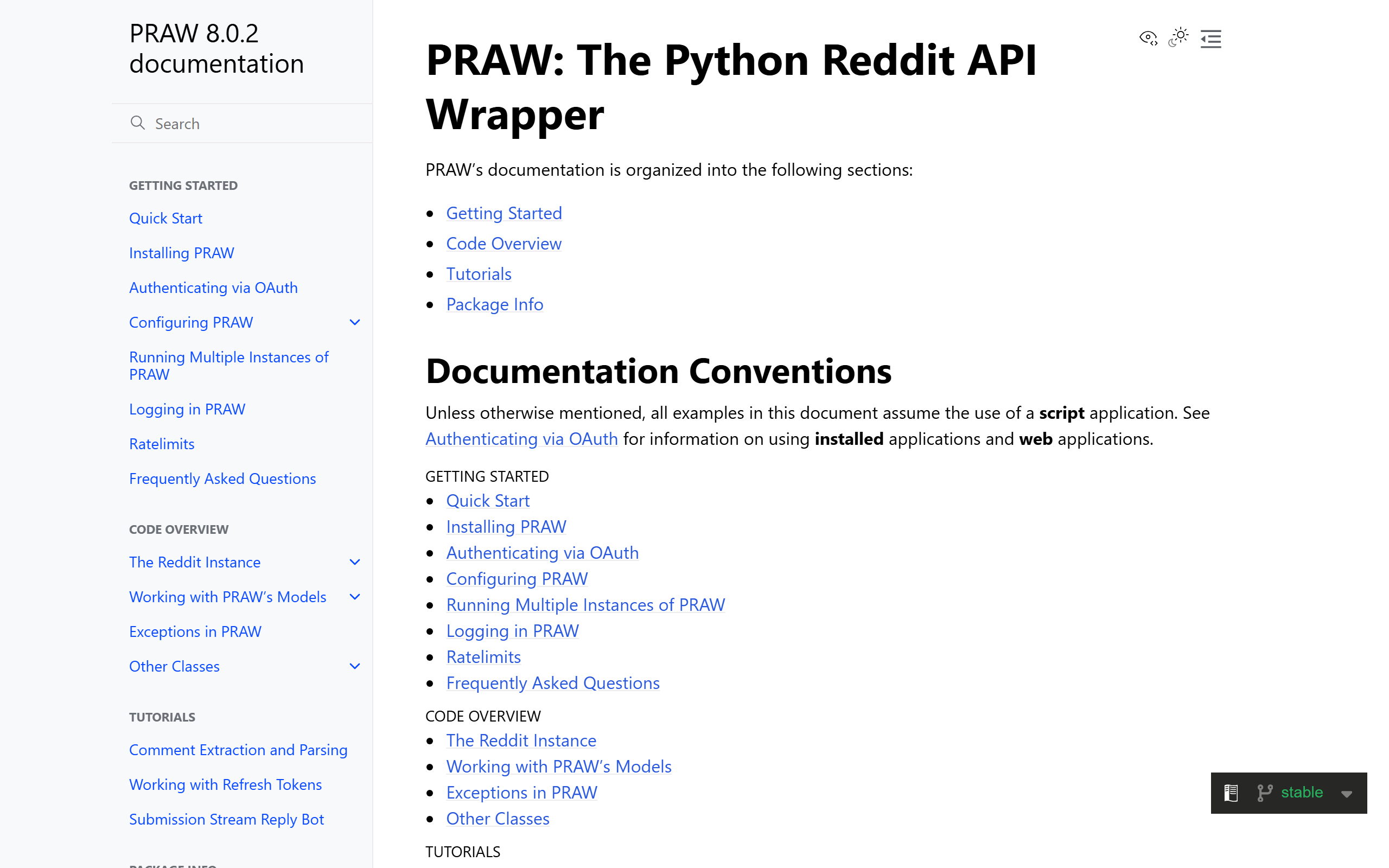 PRAW, the official Reddit API wrapper